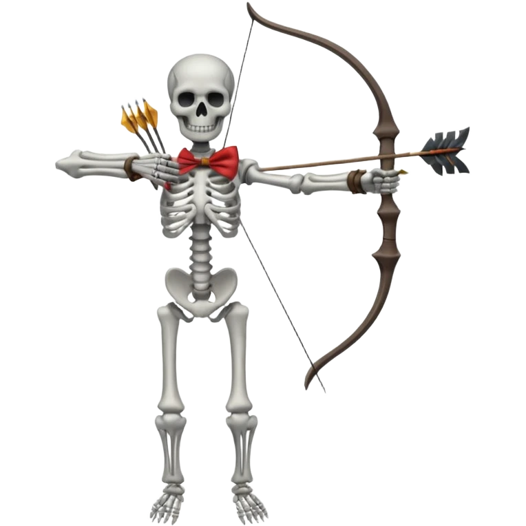 create a dnd style skeleton_archer.png with a bow using 48x48 pixels size emoji