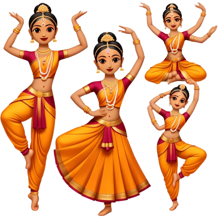 cinematic-realistic-bharatanatyam-dance-emoji,-depicted-as-an-elegant-classical-indian-dance-performance-with-graceful-poses,-intricate-costumes,-and-expressive-hand-gestures,-rendered-with-rich-textures-and-warm-dramatic-lighting emoji