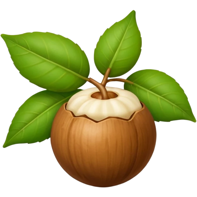 macadamia nut with leaves emoji