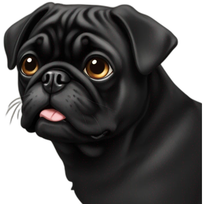 Black pug emoji