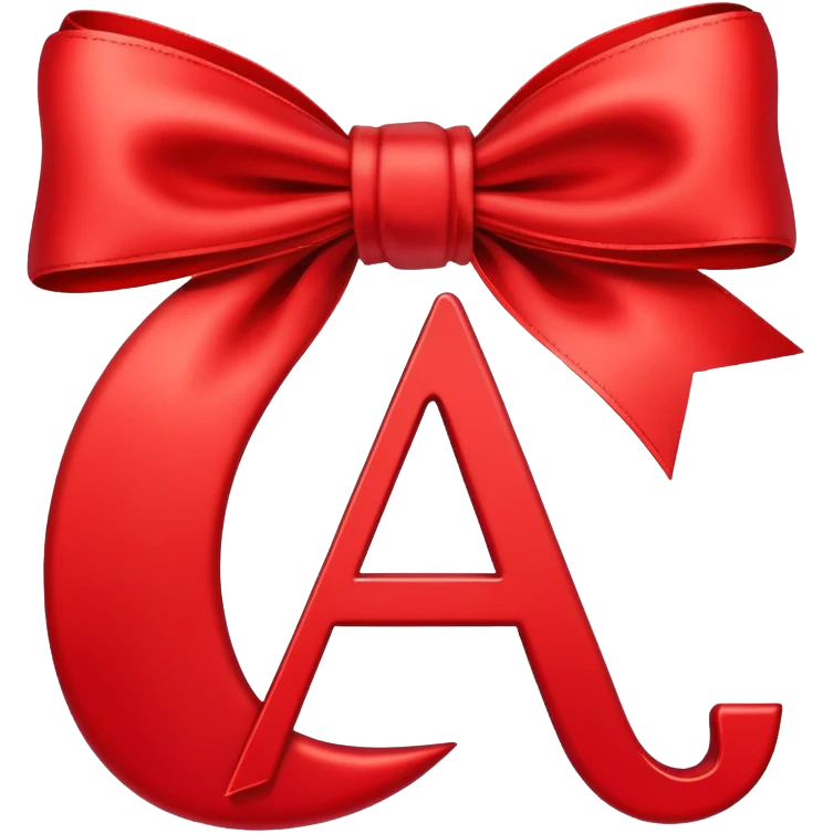 letter a with bow on top emoji