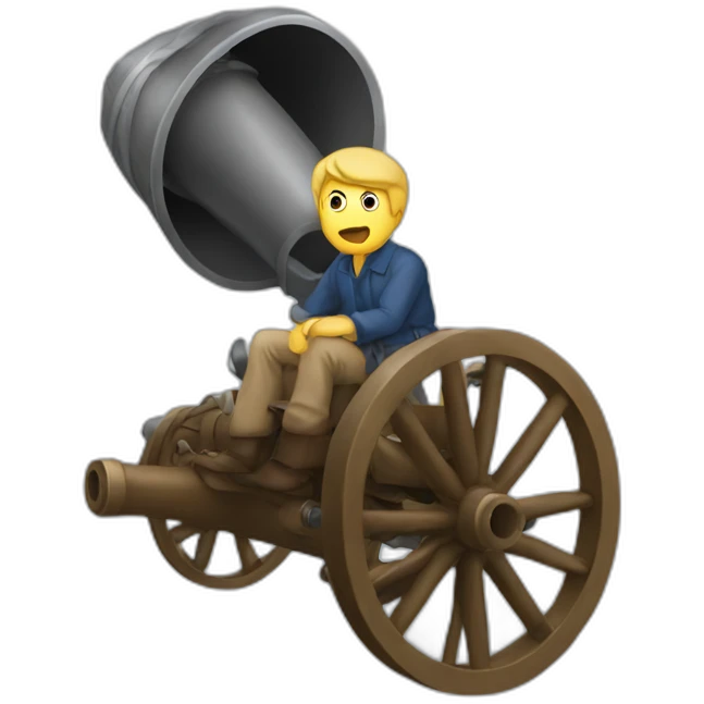 Man sit in a cannon emoji