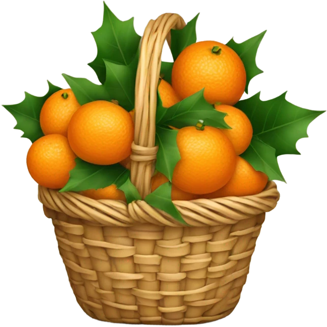 Christmas basket with tangerines emoji