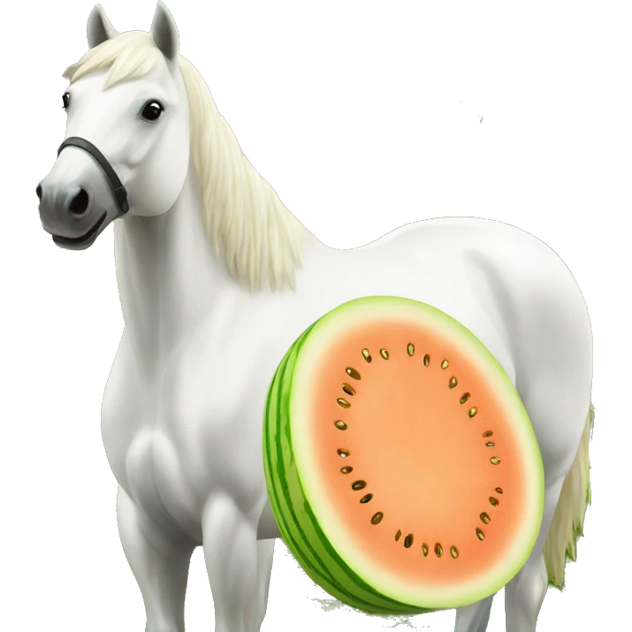 Melon and white horse emoji