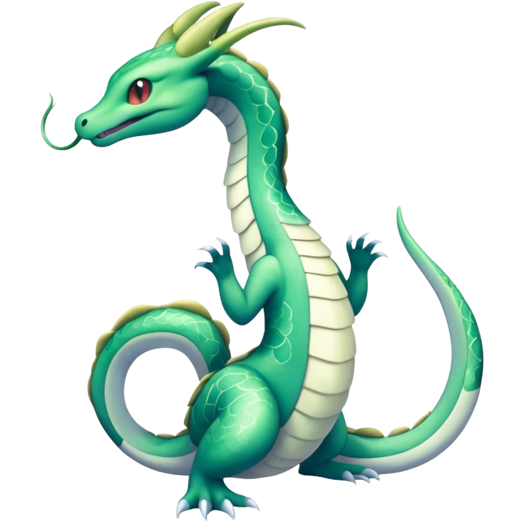 Seviper-Dragonair-Dratini-hybrid, full body, two legs, two hands emoji