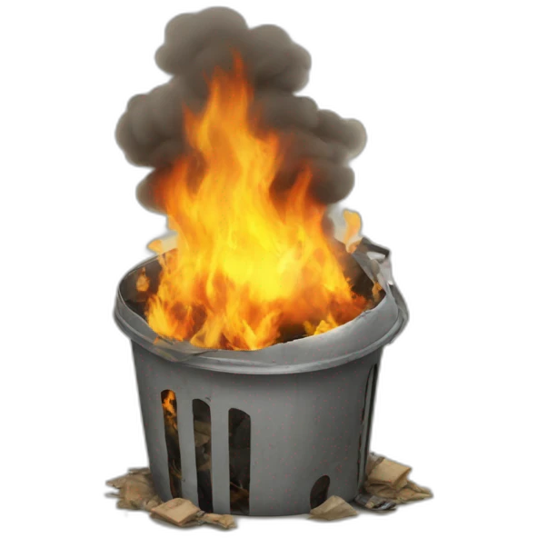 Israel in burning trash emoji