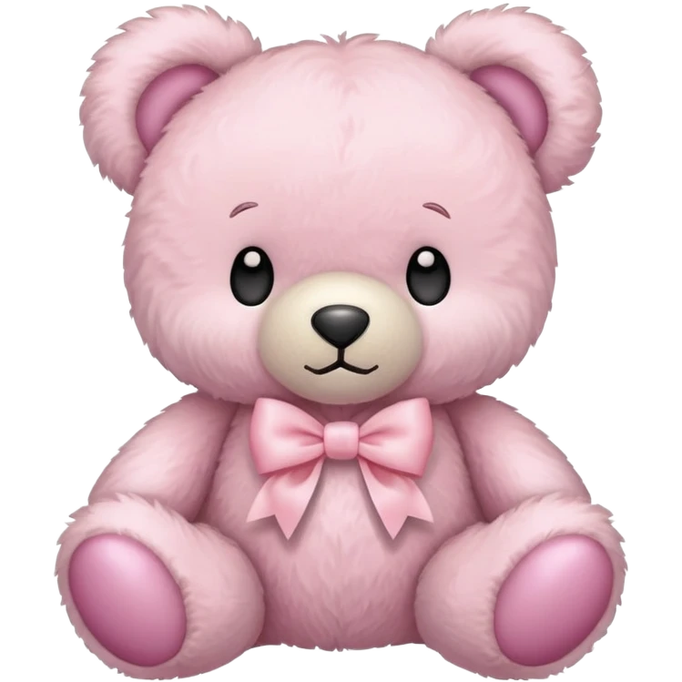 teddy bear with pastel pink bow emoji