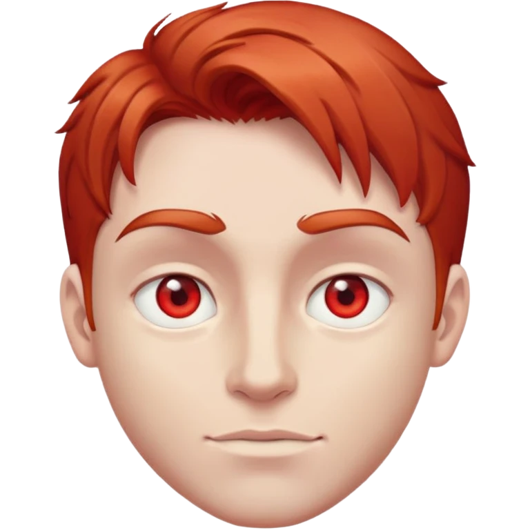 Black red hair red eyes male  emoji
