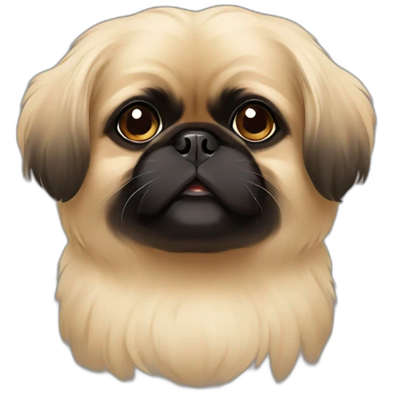 Black face pekingese beige body emoji