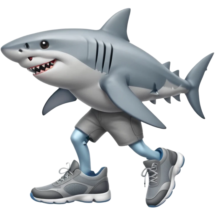shark with legs and shoes emoji