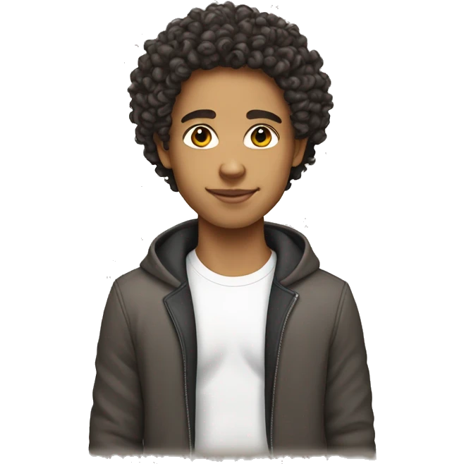 lightskin with curly hair emoji