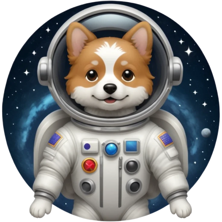A dog going to space emoji