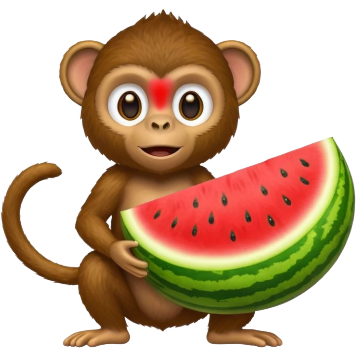 Monkey holding watermelon emoji