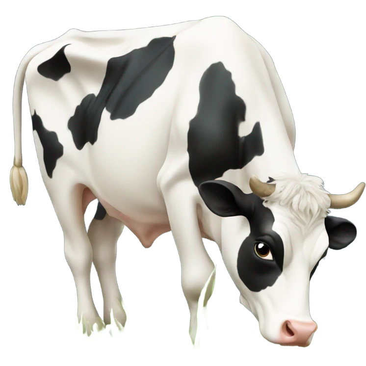 Cow eating grass emoji