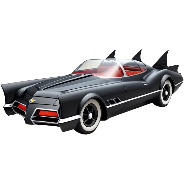 aerodynamic opulent dark futuristic concept Batmobile loosely based on 1967 Buick  coupe deville roadster racing(flat long straight faceted mechanical body) winged stealthy street hot rod  emoji