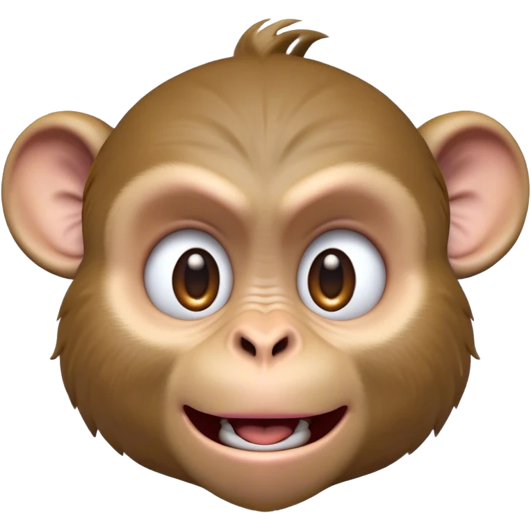 Cinematic Comical Macaque Portrait Emoji, Head tilted dramatically with an exaggeratedly shocked expression, featuring a dynamic, animated face with wide, comically expressive eyes full of humorous disbelief, Simplified yet hilariously expressive features, highly detailed, glowing with a slightly sassy glow, high shine, dramatic yet playful, stylized with an air of quirky primate attitude, soft glowing outline, capturing the essence of a meme-worthy macaque that looks ready to side-eye its way into viral fame! emoji