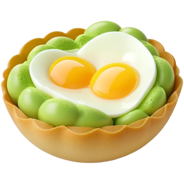 3D rendered matcha green Hong Kong egg puffs (鸡蛋仔) with authentic egg-shaped bubble pattern, vibrant green color, hyper-realistic texture, glossy finish, detailed individual bubbles emoji