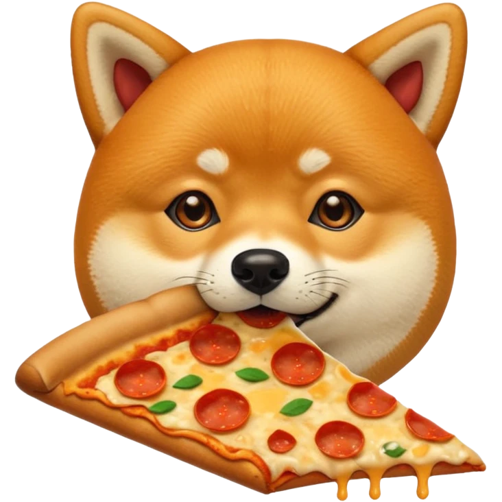 animated shiba inu eating pizza emoji