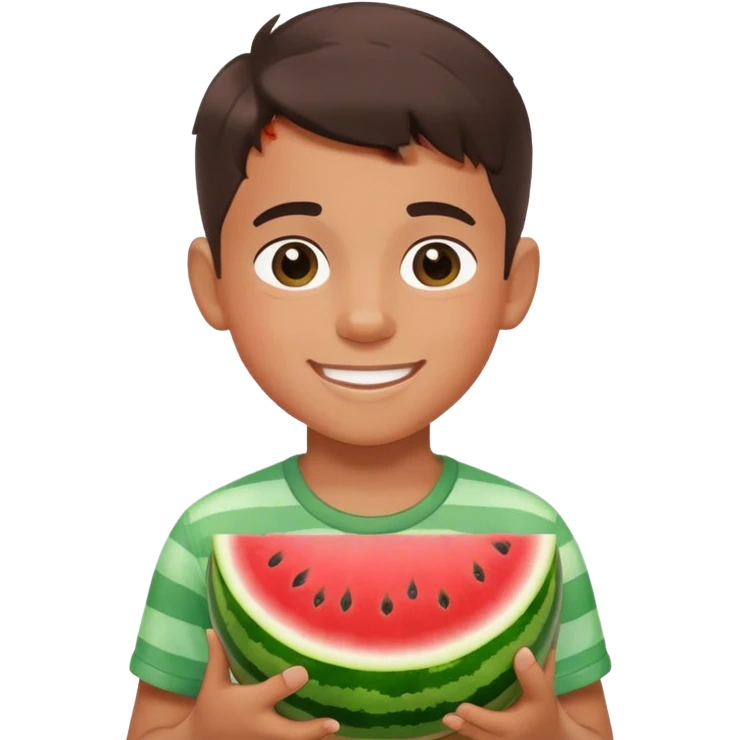 Make boy with watermelon in love  emoji