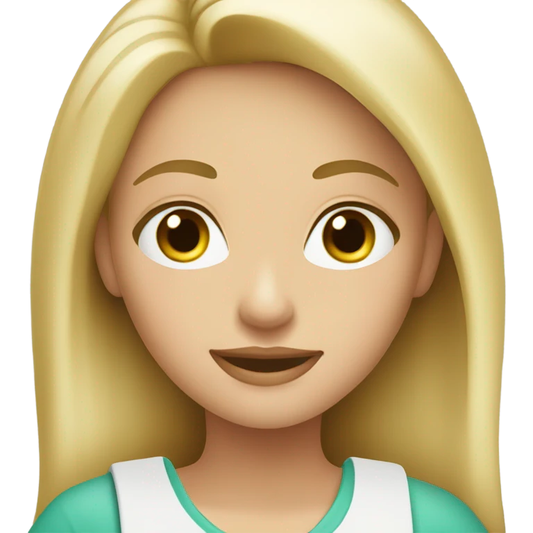 beautiful blond girl with salat emoji