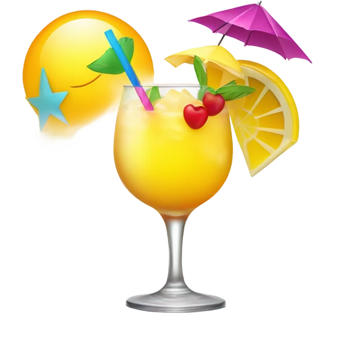 Sun with drink emoji
