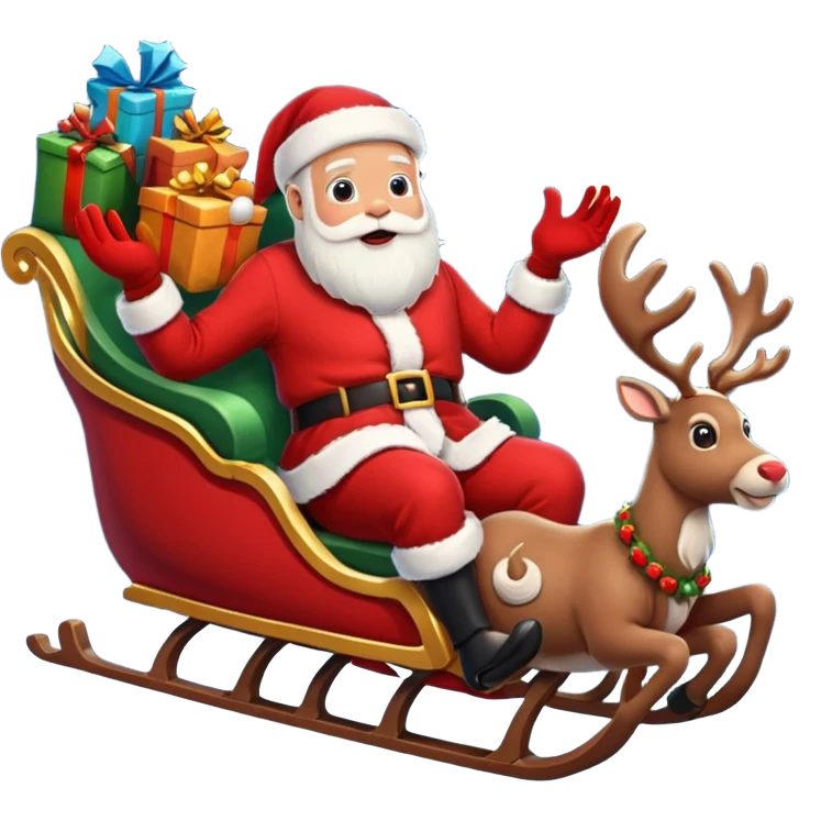 santa in his sleigh with presents emoji