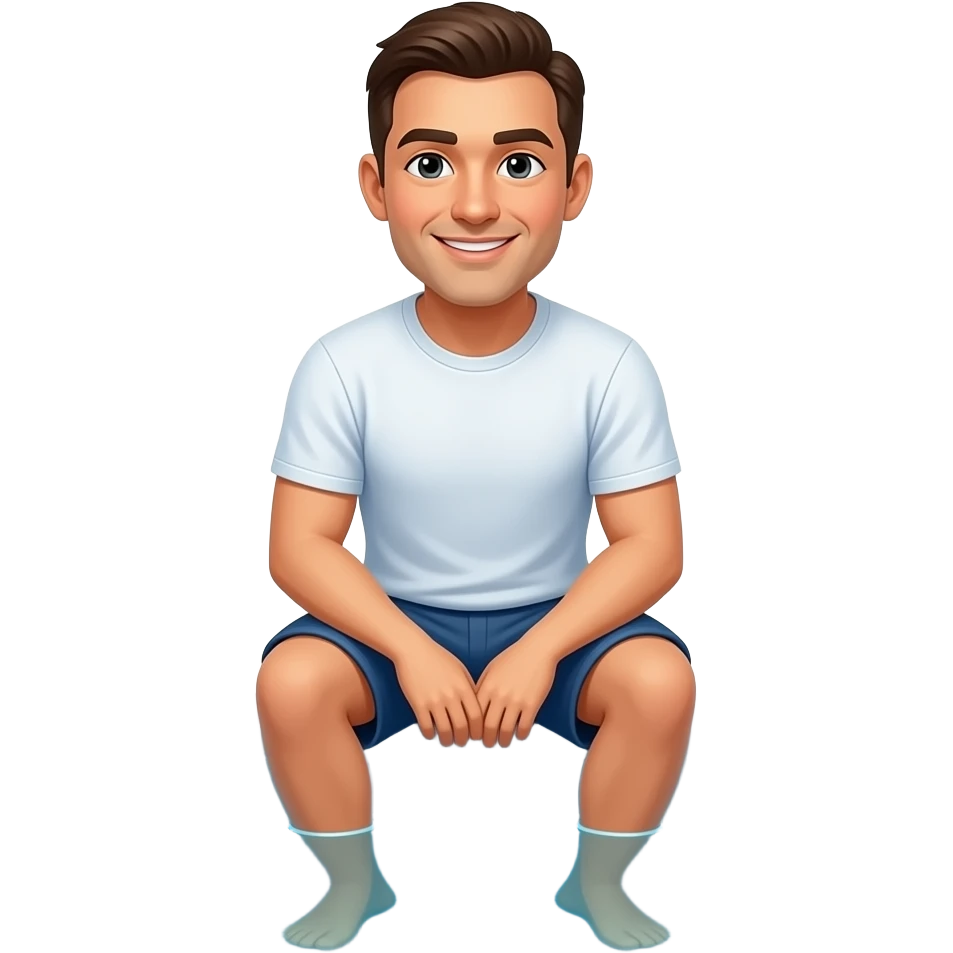 Homem sentada a beira da piscina emoji