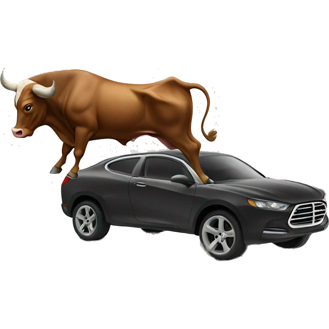 Bull fighting a car emoji