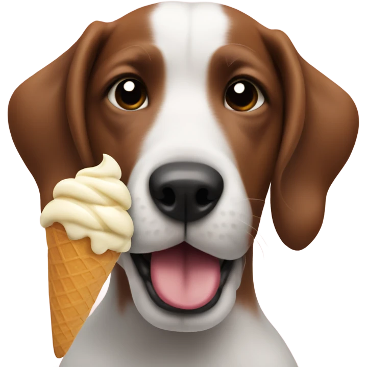 Dog eating ice cream emoji