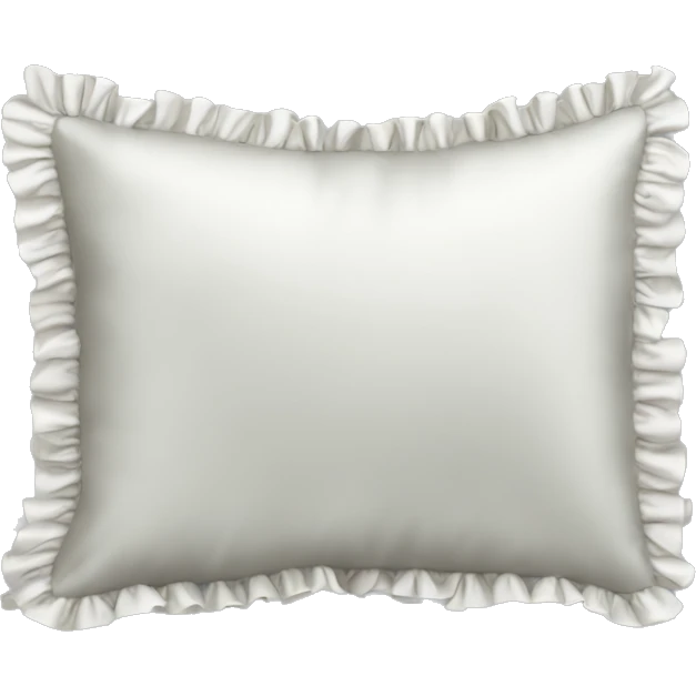 White silk pillow with ruffles emoji