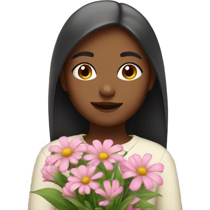 girl with flowers emoji