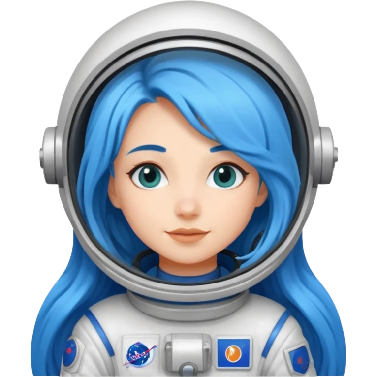 Female astronaut with long blue hair emoji