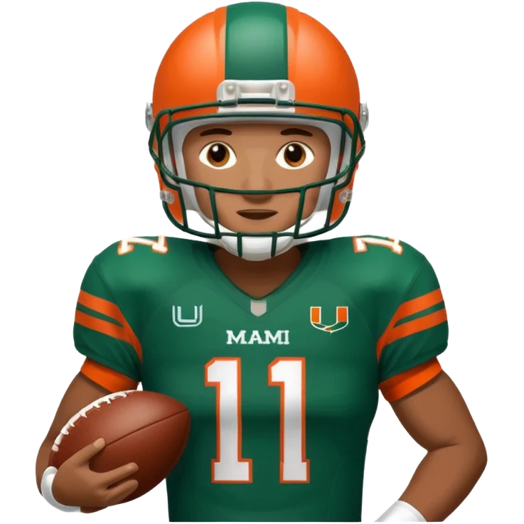 football player for the university of miami wearing number 11 emoji