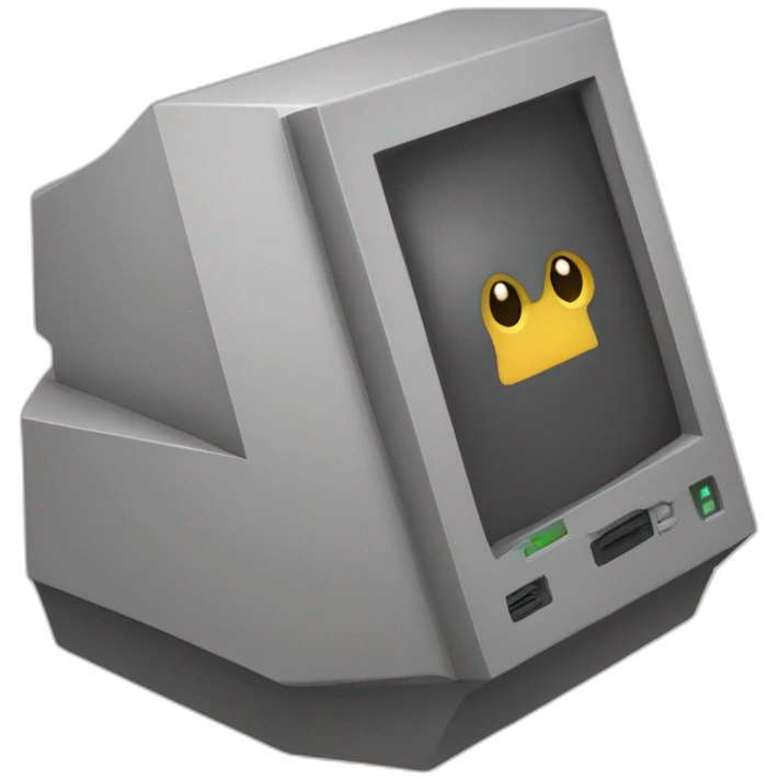 Geometric computer 🦠 program with face emoji