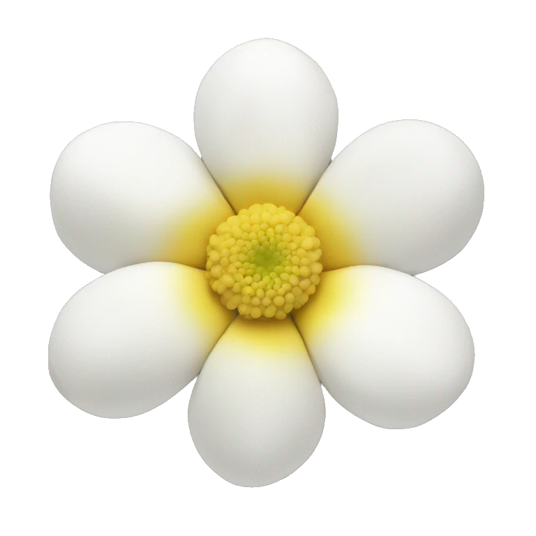 White flower and yellow emoji