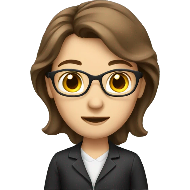 Teacher with brown hair emoji