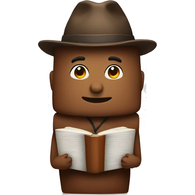 Brown chest with  books emoji