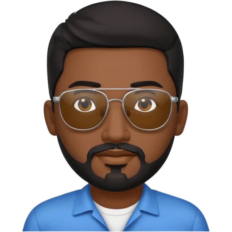 Indian man with  black hair and Goatee and sunglasses emoji