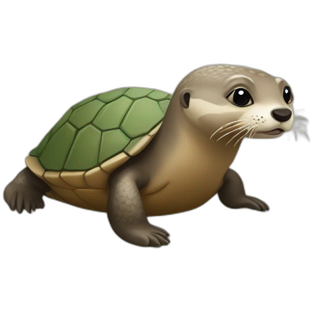 Loutre sur une tortue emoji