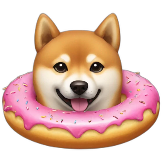 shiba inu with donut emoji