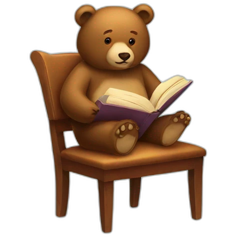 bear-read-book-chair emoji