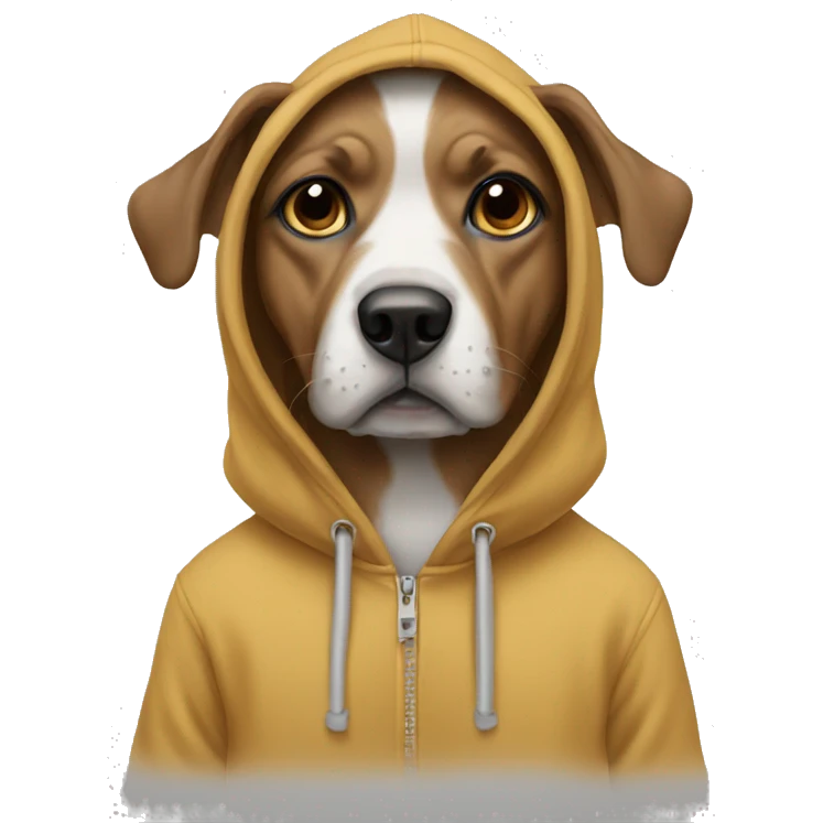 Dog wearing hoodie emoji