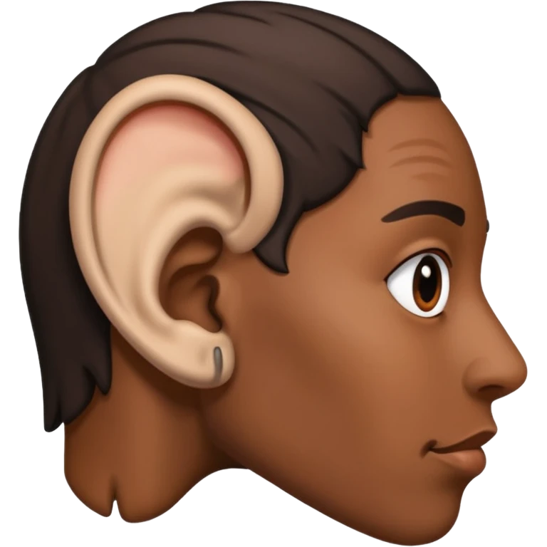 Black earbrown human ear emoji