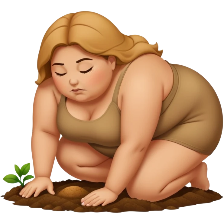 Fat woman face planting on ground emoji