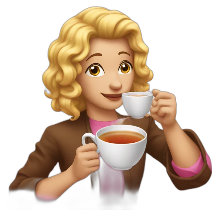 sipping tea with pinky finger up emoji