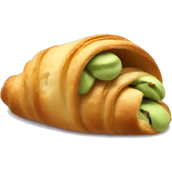 eating pistachio croissant emoji