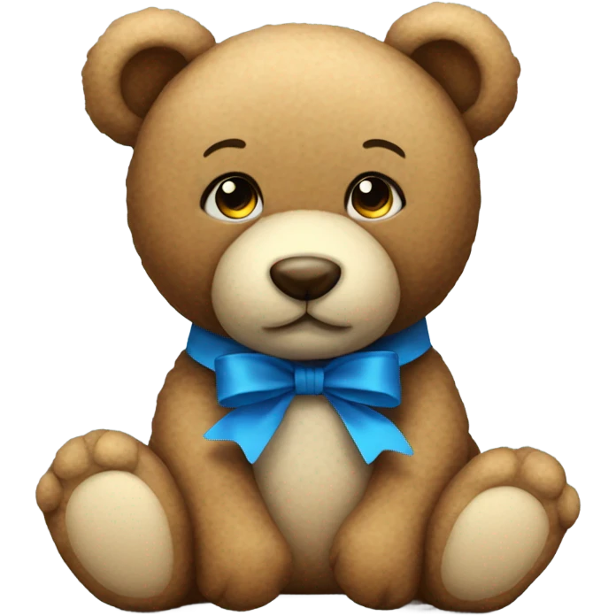 Teddy With blue bow  emoji