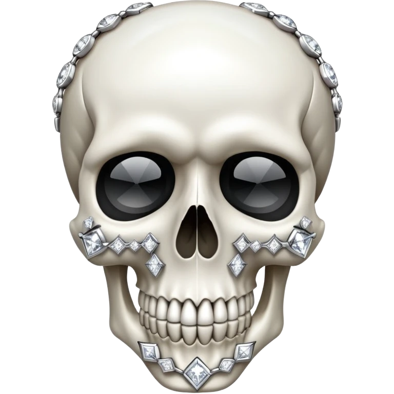 Skull wearing Diamond Necklace  emoji