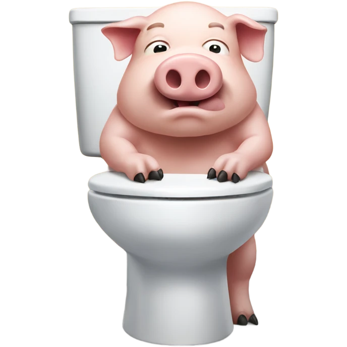A giant pig on the toilet emoji