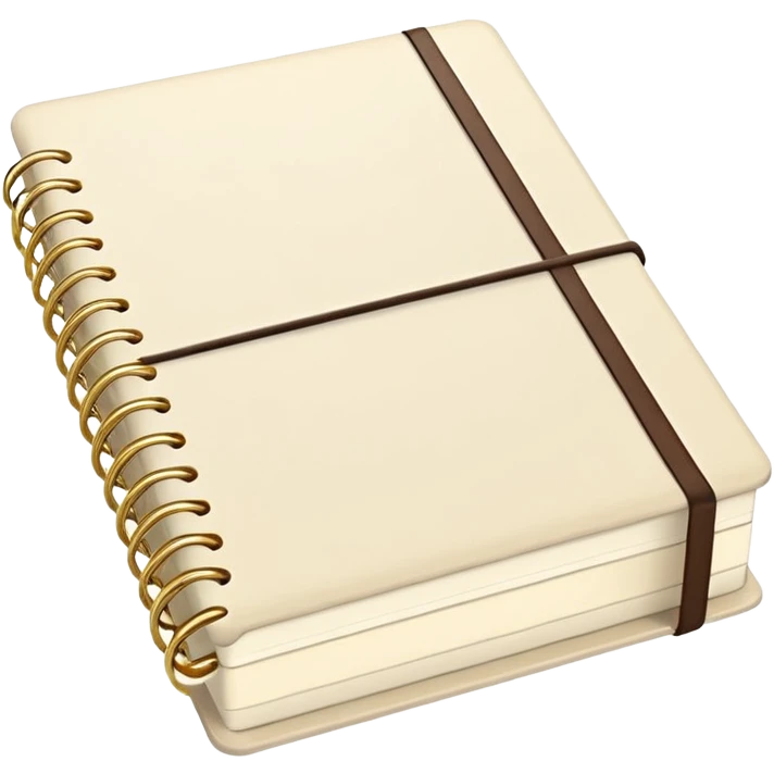 Ivory notebooks and planner stack cream and gold accents  emoji